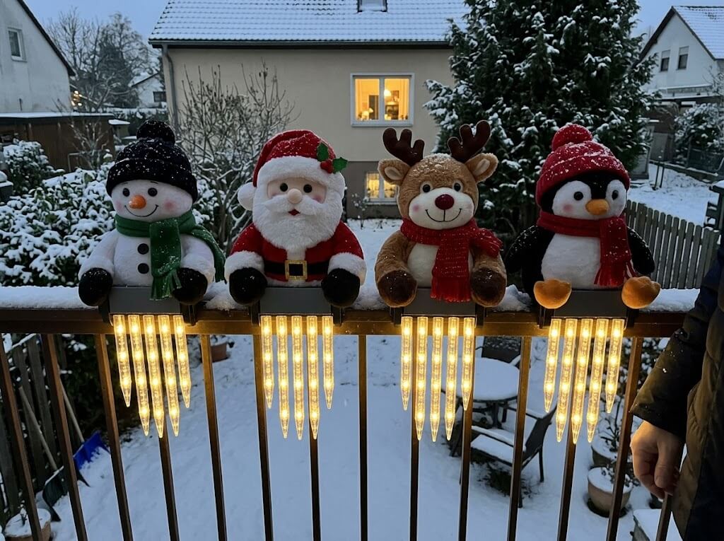 Belladrm™ FrostyFriends – Wetterfeste LED-Weihnachtsfiguren mit Eiszapfen-Licht