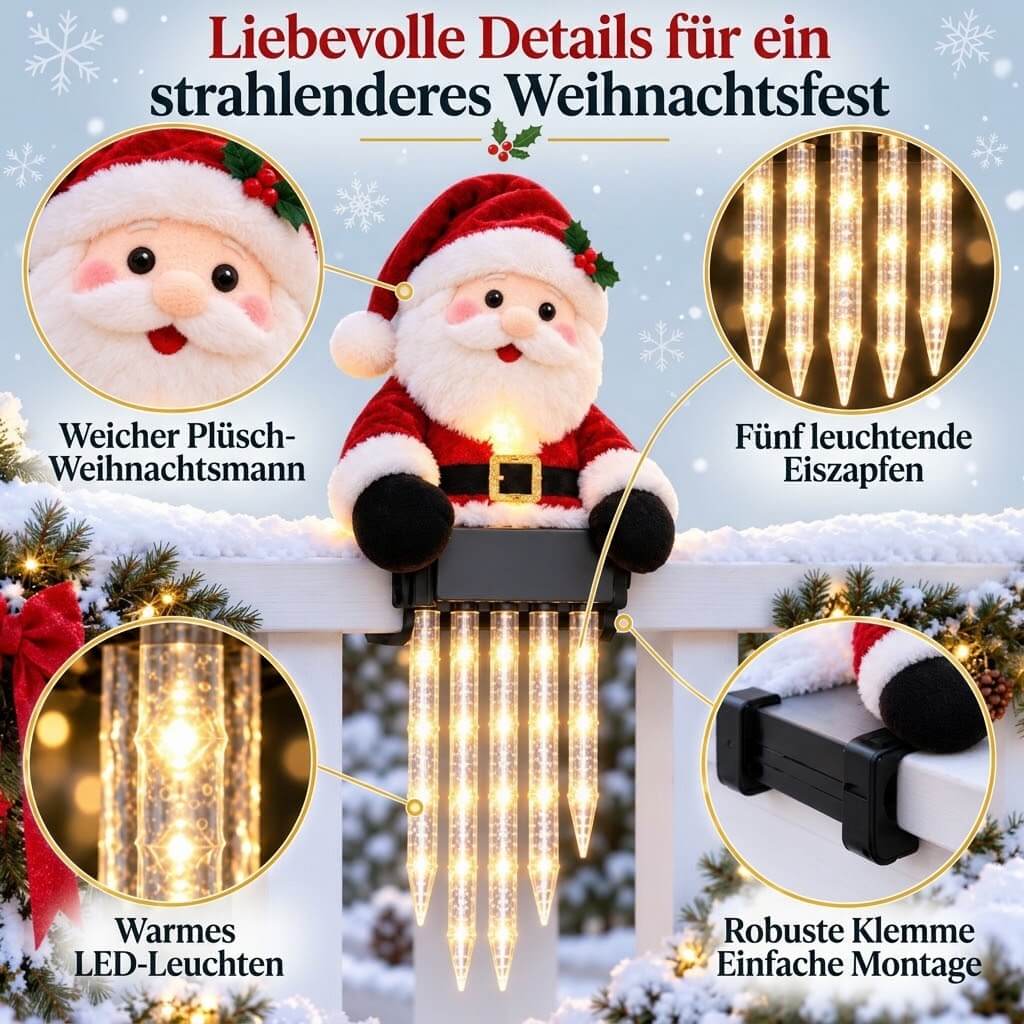 Belladrm™ FrostyFriends – Wetterfeste LED-Weihnachtsfiguren mit Eiszapfen-Licht