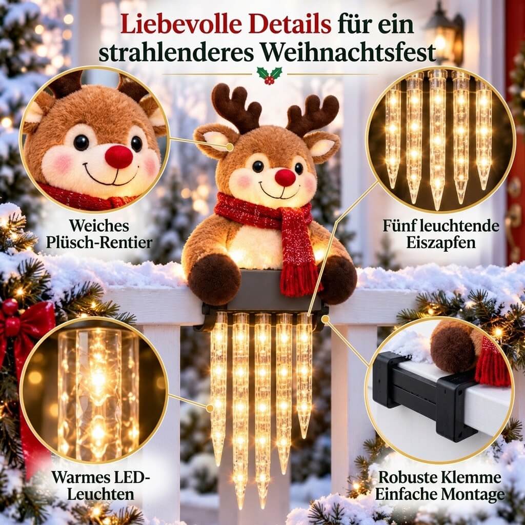 Belladrm™ FrostyFriends – Wetterfeste LED-Weihnachtsfiguren mit Eiszapfen-Licht