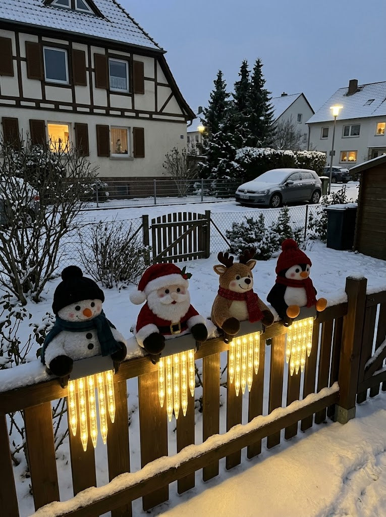 Belladrm™ FrostyFriends – Wetterfeste LED-Weihnachtsfiguren mit Eiszapfen-Licht